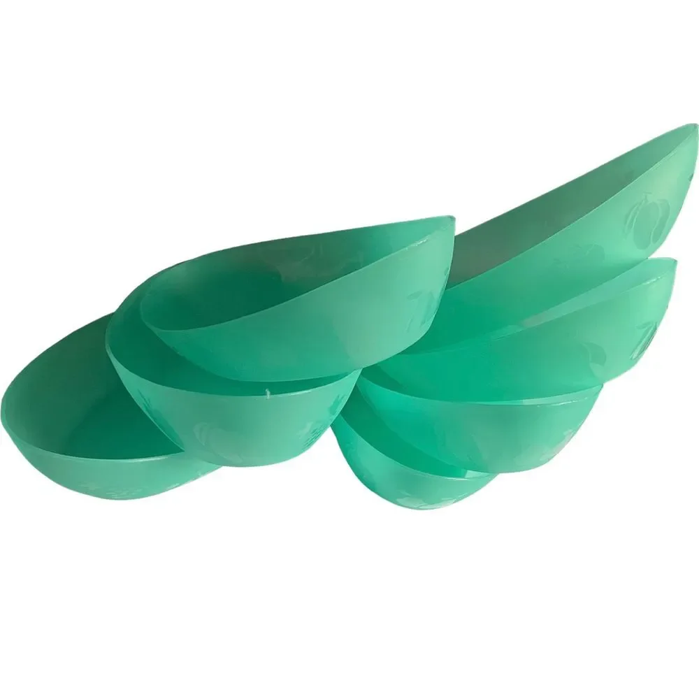 Mint green polypropylene large boat oblong fruit bowls serve wear‎ picnic party